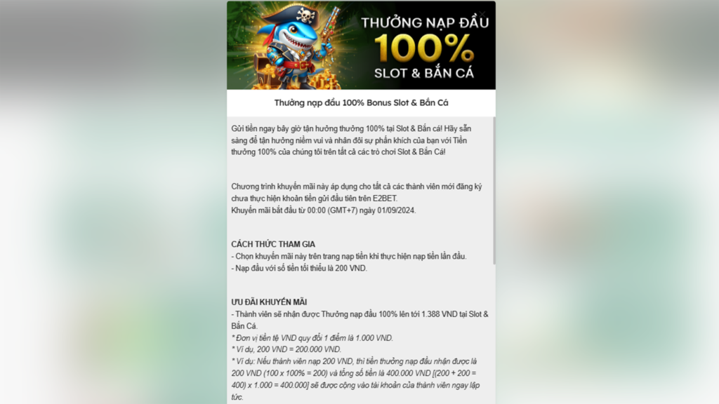 ảnh khuyến mãi E2bet